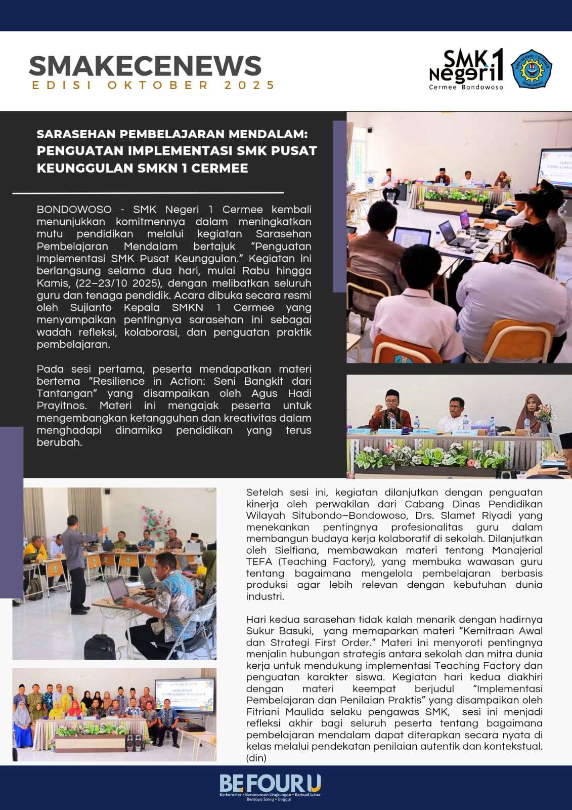 SARASEHAN PEMBELAJARAN MENDALAM : PENGUATAN IMPLEMENTASI SMK PUSAT KEUNGGULAN  SMKN 1 CERMEE